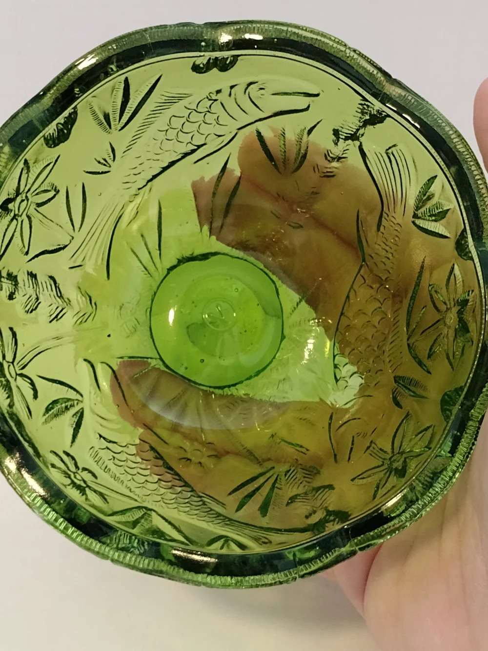 Indiana Glass Green Pressed Glass Compote
